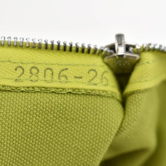 HERMES: Lime Green, Canvas & "H" Logo Medium Travel/Cosmetic/Toiletry Bag (mo) - Picture 11 of 12